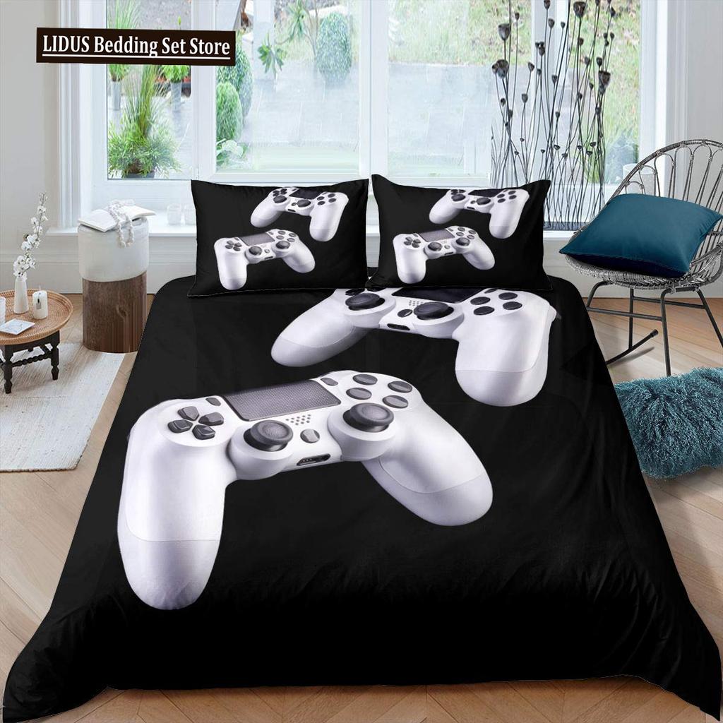 Games Duvet Cover Set Boy Kid Gamepad Bedding Set Video Game Controller Polyester Comforter Cover Player Modern Gamer Bedclothes