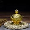 Lotus Flower Incense Burner Buddhism Buddha Holder Brass Mini Sandalwood Censer