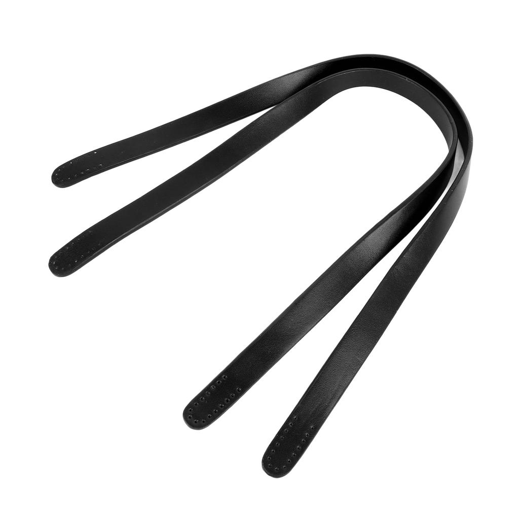 2 st Läderhandtag för Väska 25,6 tum Långa 0,7 tum Breda Syntetiskt Läder Enfärgad Handväskrem för Reparation Ersättning Svart