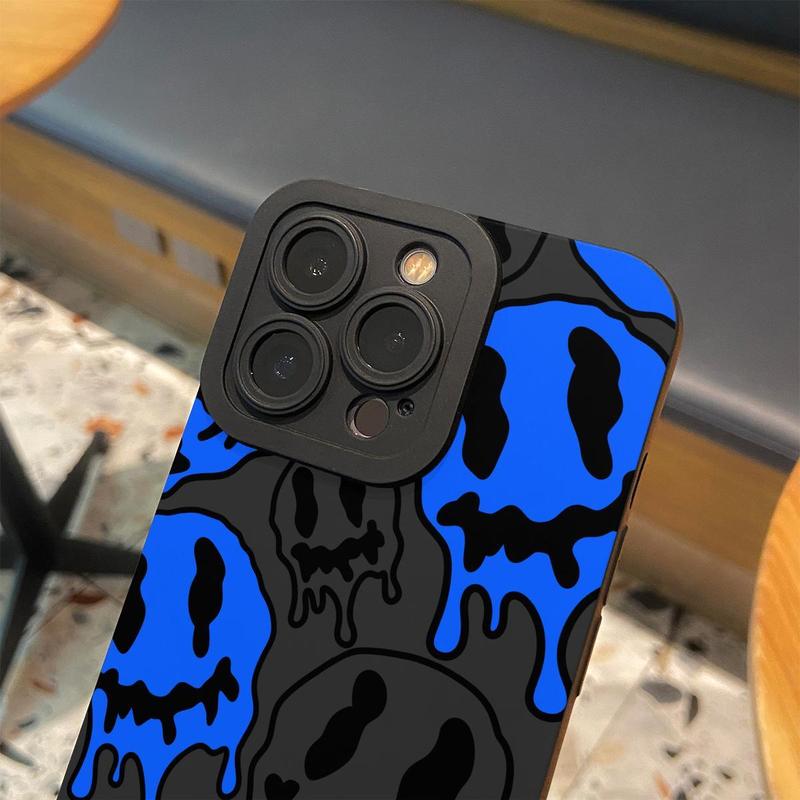 Modne etui na telefon ze wzorem uśmiechniętej twarzy, akcesoria do telefonu kompatybilne z IPhone 16 Pro Max 15 Pro 14Plus 13 12 11 XR X/XS