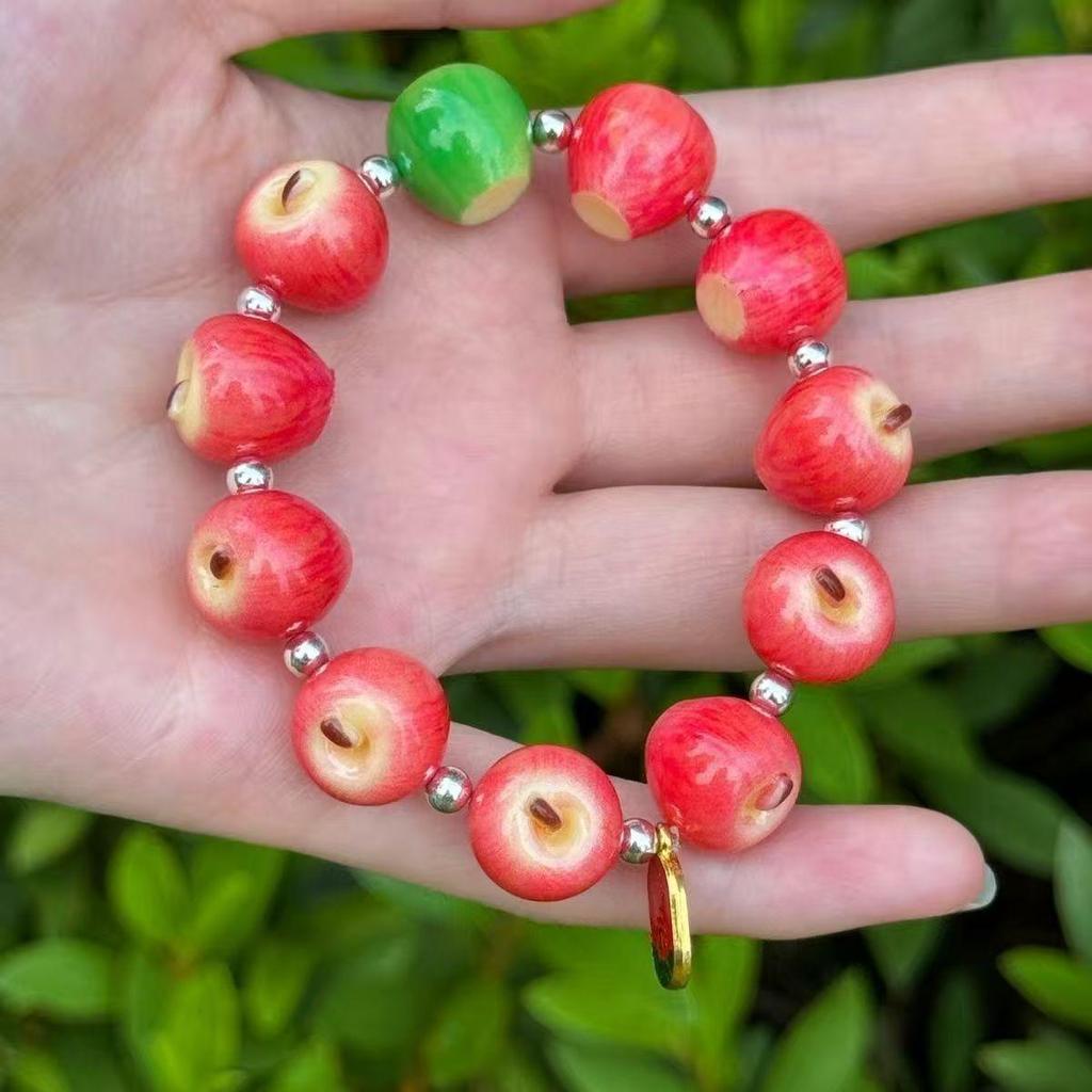 Trendy Apple-Themed Summer Bracelet - Creative Gift for Couples and Friends