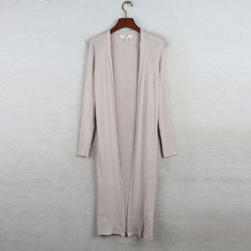 House Spring Export European and American Women's Clothing Long Sleeves Knitting Cardigan Female Long Loose Slim Looking Versatile Sweater Coat