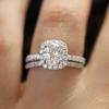 2Pcs/Set Luxury Women Engagement Wedding Rhinestone Inlaid Stacking Ring Jewelry