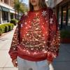 Women's Trendy Christmas Graphic Crewneck Sweatshirt Lightweight Casual Pullover Top for Holiday