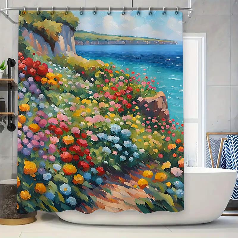 

Bright Bold Eye Pattern Shower Curtain Pink Background With Orange Green Accents (29 X 70) W60H190(CM)-1 Pcs