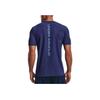 Under Armour Seamless Plaid Training Round Neck Short Sleeve T-Shirt Men Tops Blue 1376921-468