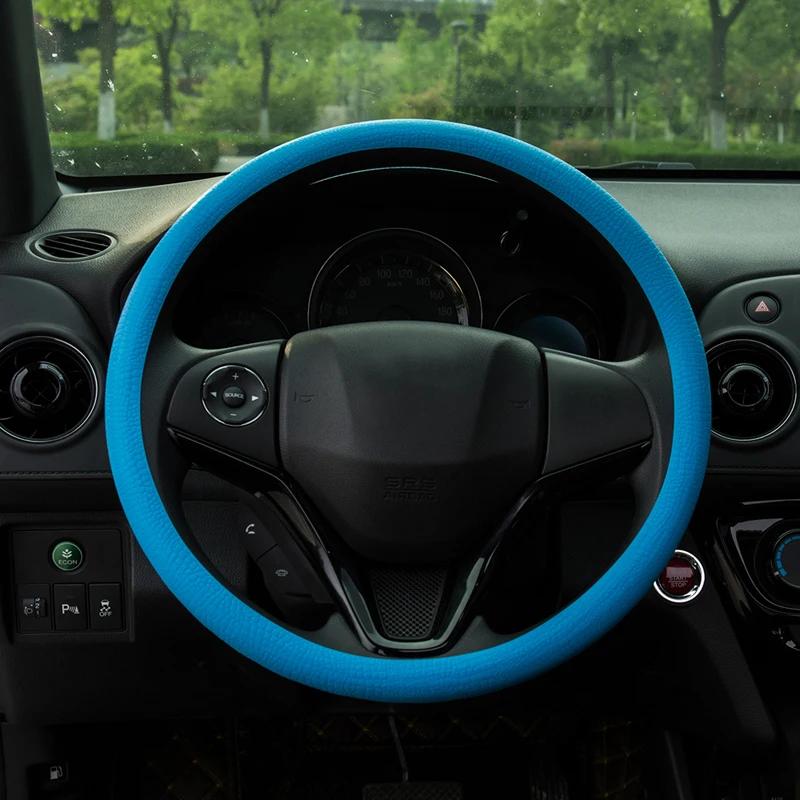 Car Styling Universal Silicone Steering Wheel Glove Cover Texture Soft Multi Color Silicon Accessories.