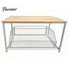 Durable Coffee Maker Holder Storage Rack with Drawer, Two Tier Countertop Organizer, Wood Snack Organizer for Closet Top And Metal Basket Kitchen