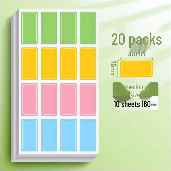 Cute Waterproof Self-Adhesive Color Label Stickers - Writable for Office and Price Marking Tasks