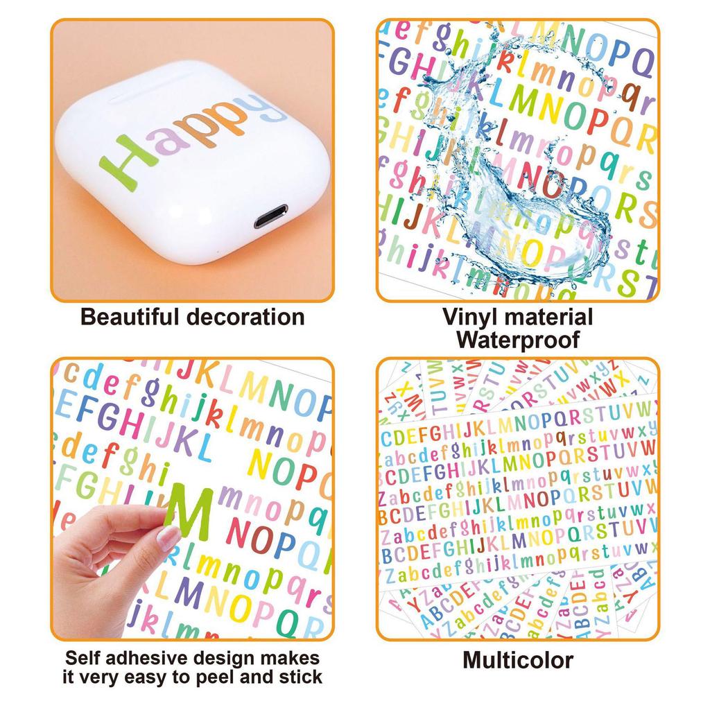 Mini Colorful Waterproof Letter Stickers for Journal DIY Decoration