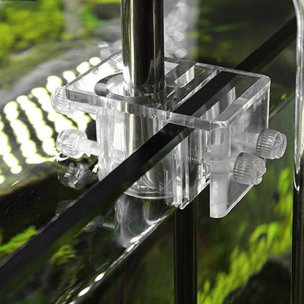 2Pcs Acrylic Transparent Aquarium Fish Tank Water Pipe Hose Fixing Clip Tube Clamp Holder
