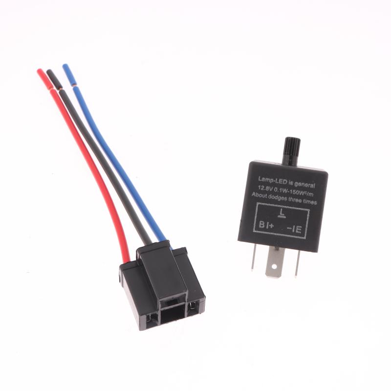 12V 3-pinové nastavitelné LED přerušovací relé blinkru pro automobily, motocykly 3-pinové LED přerušovač LED přerušovač