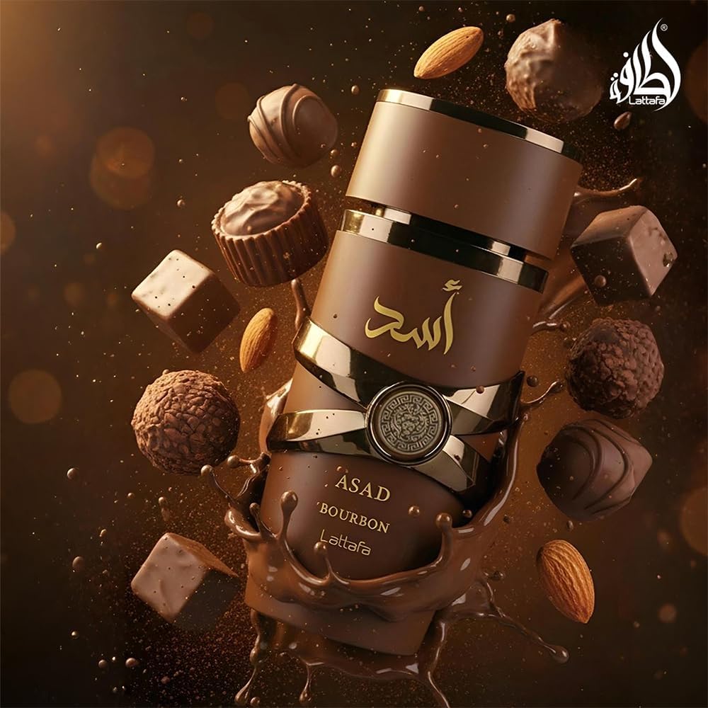 Lattafa Asad Bourbon für Unisex Eau de Parfum Spray, 3,4 Unzen / 100 ml | für Unisex