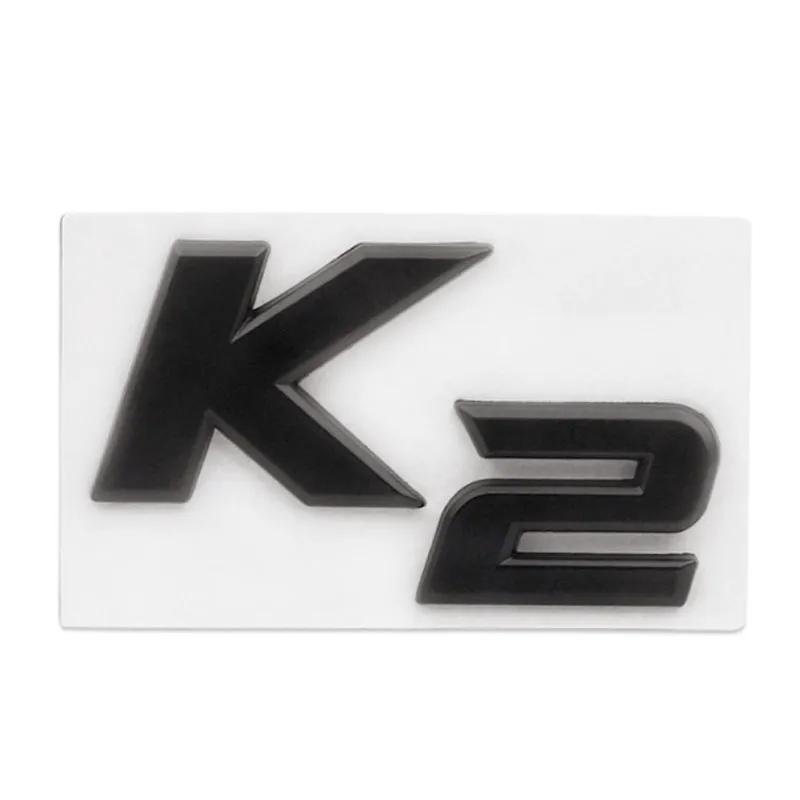 HRHT5 3D Metal Chrome Black K2 K3 K4 K5 KX7 Letters Logo Rear Boot Trunk Emblem Badge Sticker For Kia Car Styling Accessories