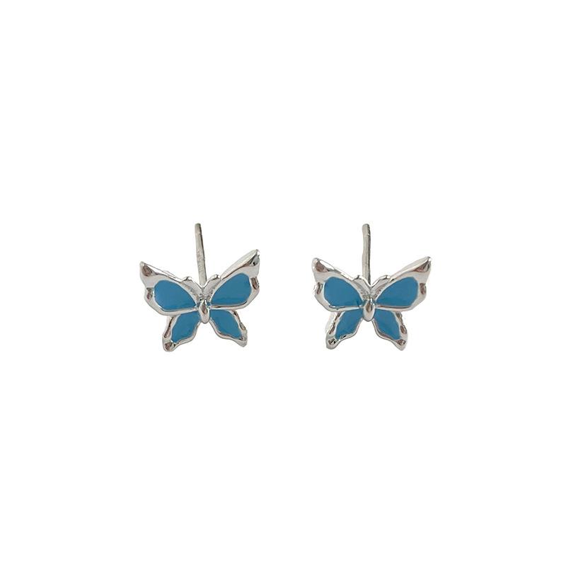 Sweet Butterfly Earrings for Women with Versatile Simple and Niche Temperament Light Luxury High-end Earrings