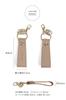 LASIEM Leather Key with and Genuine Leather Fits Small Smart Keys and Car Keys Keychain, Ring, Women's, "Snap Hook" Hardware, (Milky White)