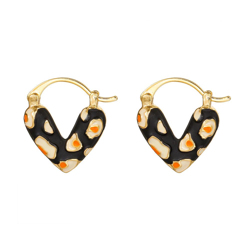 

Contrasting Markings, Double-Sided Love Earrings, Niche Design, Unique Temperament, Elegant Earrings чорний
