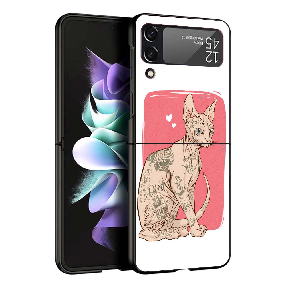 Lavaza Sphynx Sphinx Cat Cases For Samsung Galaxy Z Flip 4 5 6 7 3 Z Flip7 Flip6 Flip4 Flip5 Flip3 5G Hard Shockproof Fundas Cov