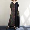 Short Sleeve Plus Size Cotton Vintage Floral New In Dresses for Women Casual Loose Maxi Long Summer Dress