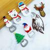 Christmas Bottle Opener Santa Snowman Stainless Steel Bottle Openers Magnetic Refrigerator Sticker 2025 Party Decor Supplies