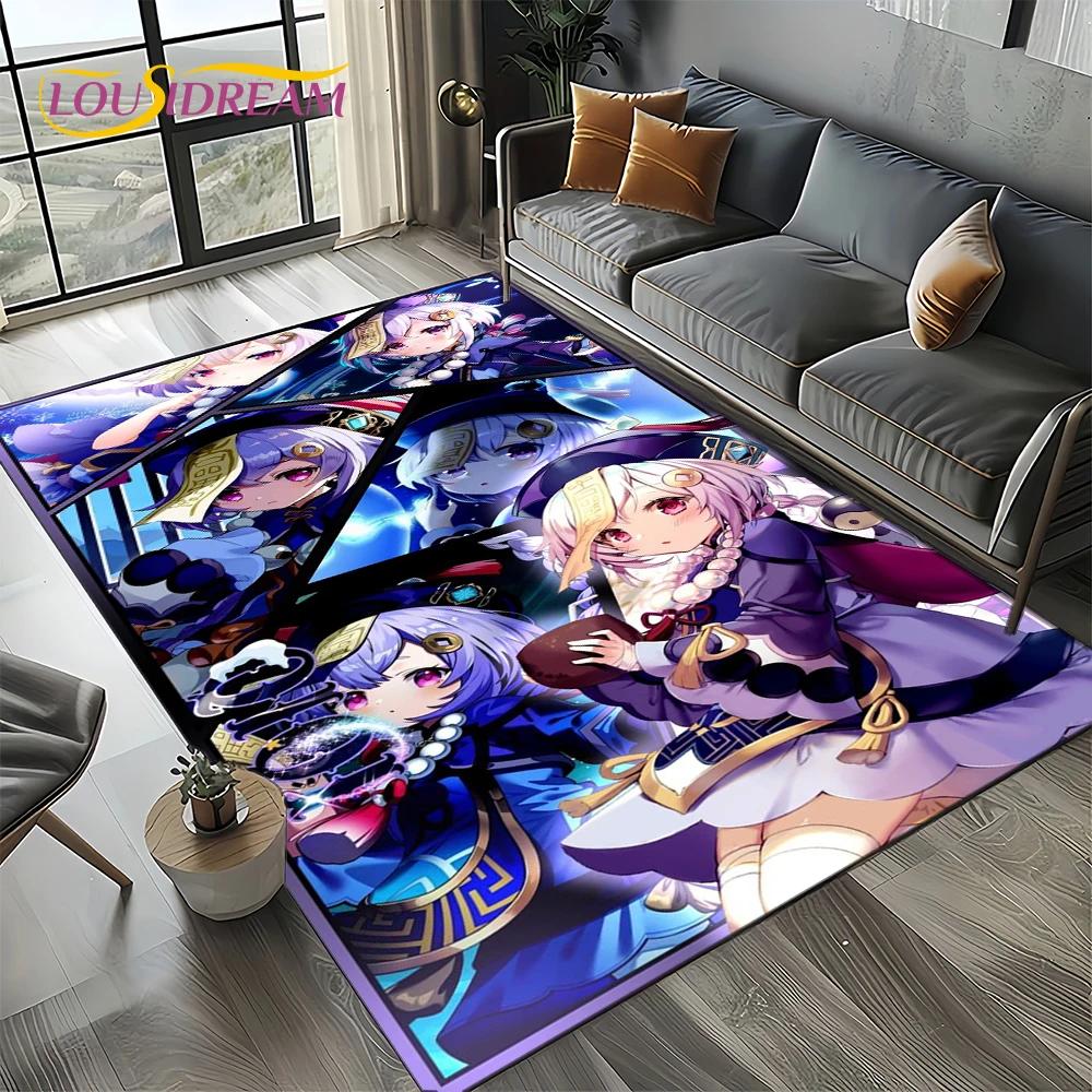 2025 New Genshin Impact Character Solo Cartoon Game Carpet Rug for Living Room Bedroom Home Sofa Decoration,Non-slip Floor Mat