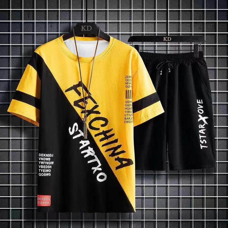 Summer sweatshirts T-shirt for Men Manga Tops Graffiti Tees Fashion Goth Short Sleeve Tshirt Male Casual suit