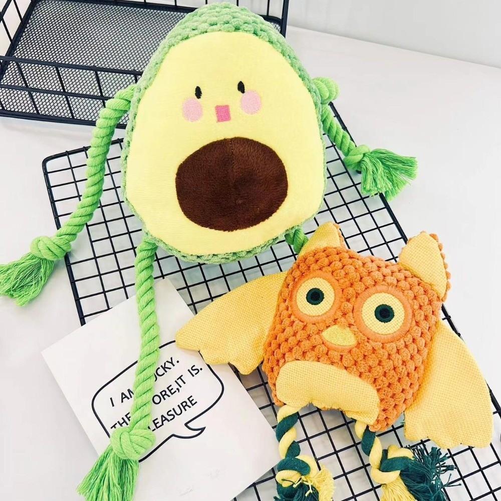 Teeth Cleaning Interactive Plush Chew Toys Sounding Cotton Rope Corn Kernel Plush Toy Chew Resistant Pet Plush Toy for Dogs Cats