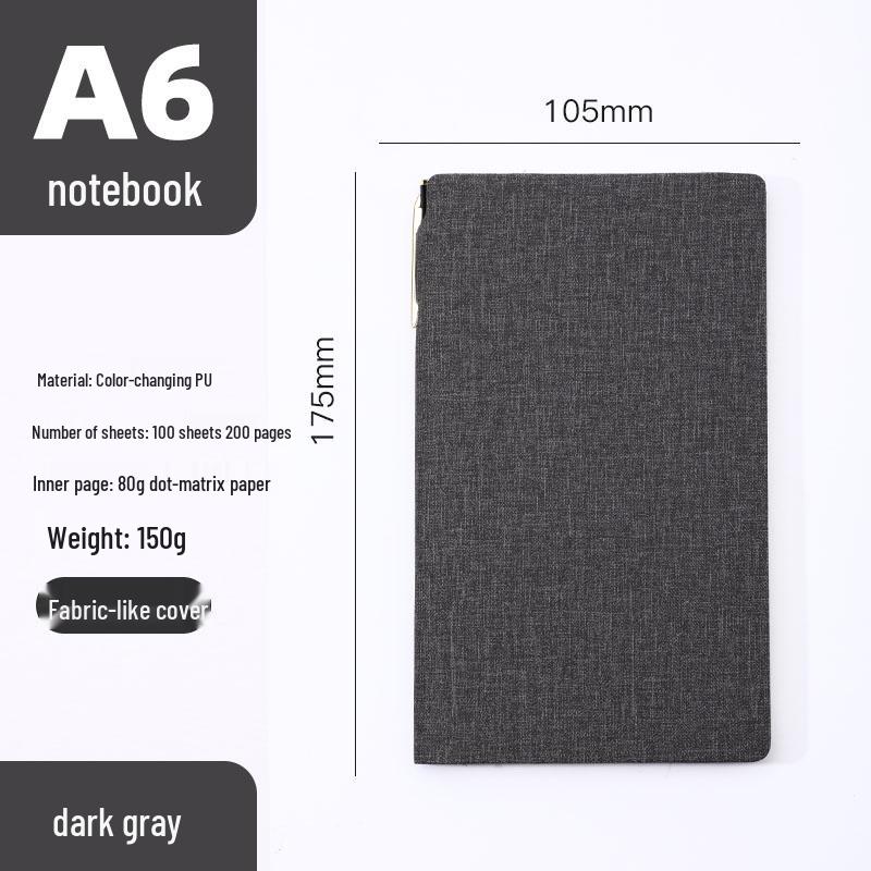 Simple A6 Leather Pocket Notebook with Pen Holder - Ideal for College Students & Business Diaries