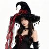 Stern und Mond Anhänger Lolita Hexenhut Spitze Zaubererhut Party Kopfschmuck Spitzer Magierhut Rollenspiel