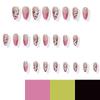 24pcs Pink Leopard Print Fake Nail Tips y2k Spicy Girls French Almond Press on Nail Wearable Detachable Sweet Korean False Nails