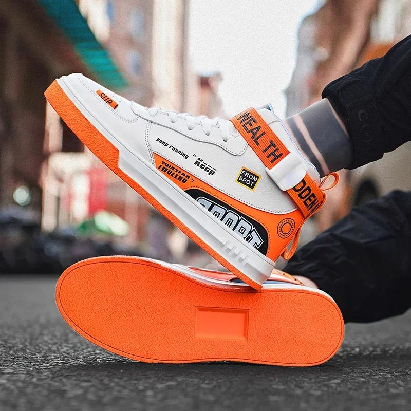 Herren Skateboardschuhe Hochwertige neue High Top Trendy Board Schuhe Lässig Vielseitige kleine weiße Schuhe