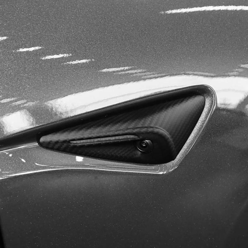 For Tesla Model 3 Y HW 3.0 Real Carbon Fiber Turn Signal Side Camera Lens Cover Protector Auto Tuning Accessories