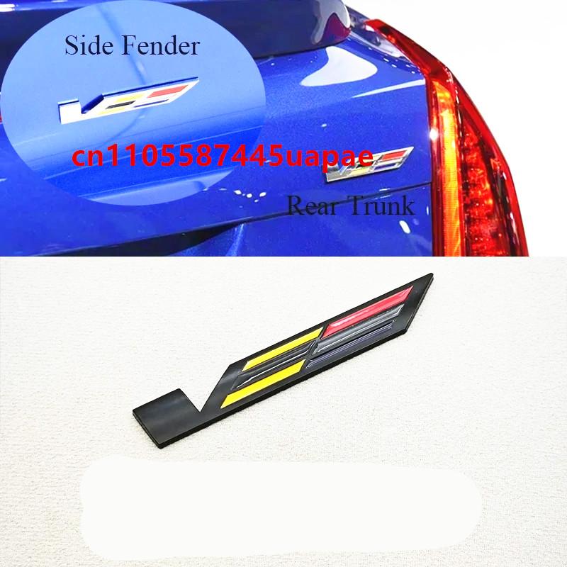 2pcs for Cadillac Front Fender Side Badge CT5 ATSL XTS CT6 XT4 Xt5 CT4 Escalade Upgrade V Logo Badge Rear Bumper Sticker
