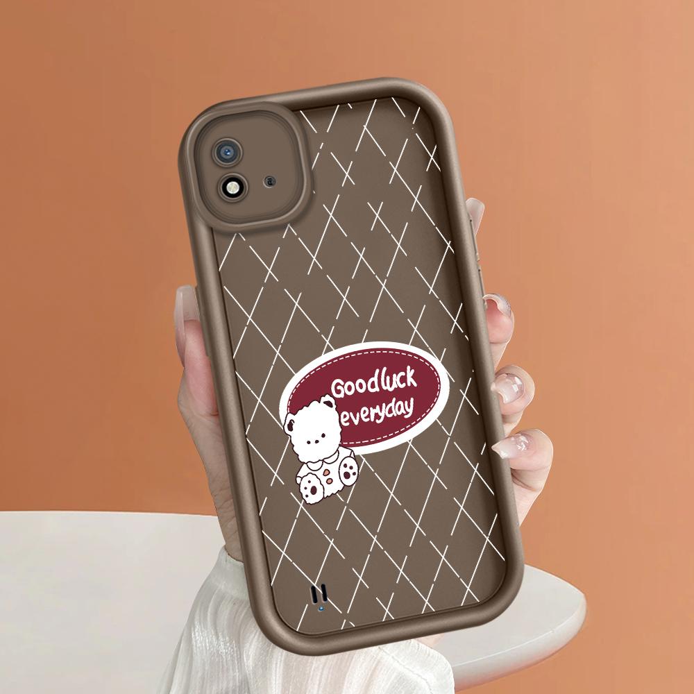 Soft Silicone Square Ladder Printing Pattern Phone Casing Full Cover Camera Shockproof Protection Rubber Case for OPPO Realme