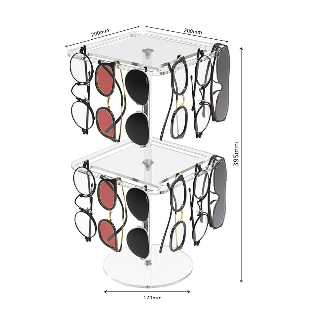 9.88 X 8.31 X 0.83 Inches 360 Rotating Glasses Rack Eyeglass Display Stand Hassle-Free Assembly Modern Elegant Look