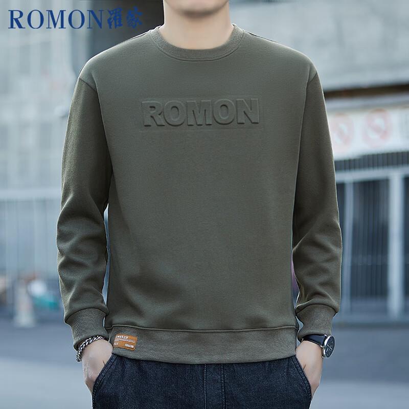 

ROMON Men s Casual Letter Print Crew Neck Sweatshirt 3XL