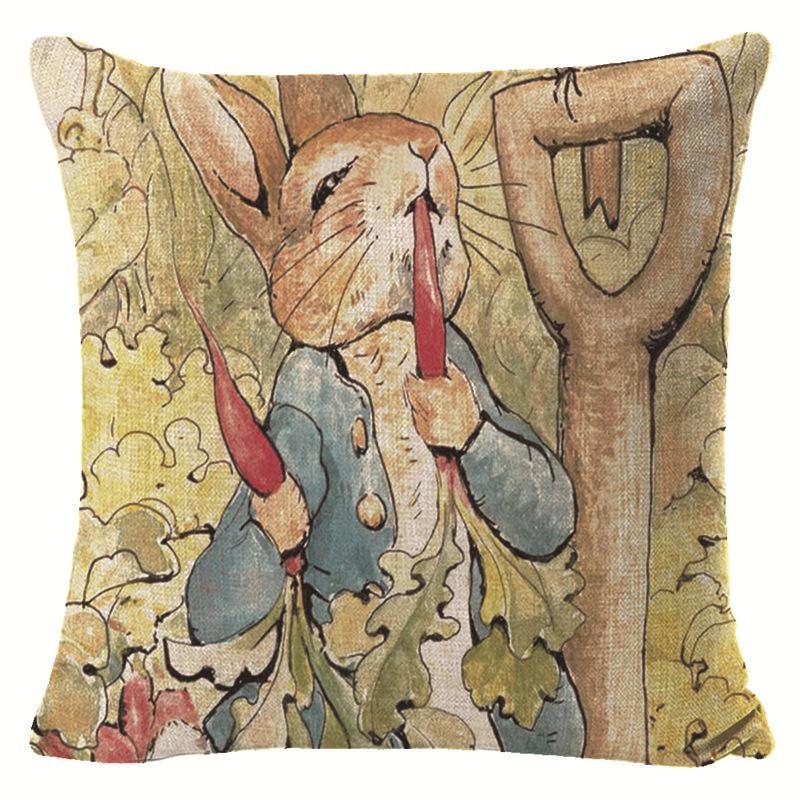 

Льняная наволочка с мультяшным рисунком, наволочка для домашней или автомобильной подушки 45 * 45cm (excluding pillow core)