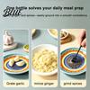 Non Electric Cheese Grater Ceramic Garlic Ginger Grater 2-in-1 Manual Shredder Plate for Kitchen Cooking Flat Grinding Base Easy-Clean Tool