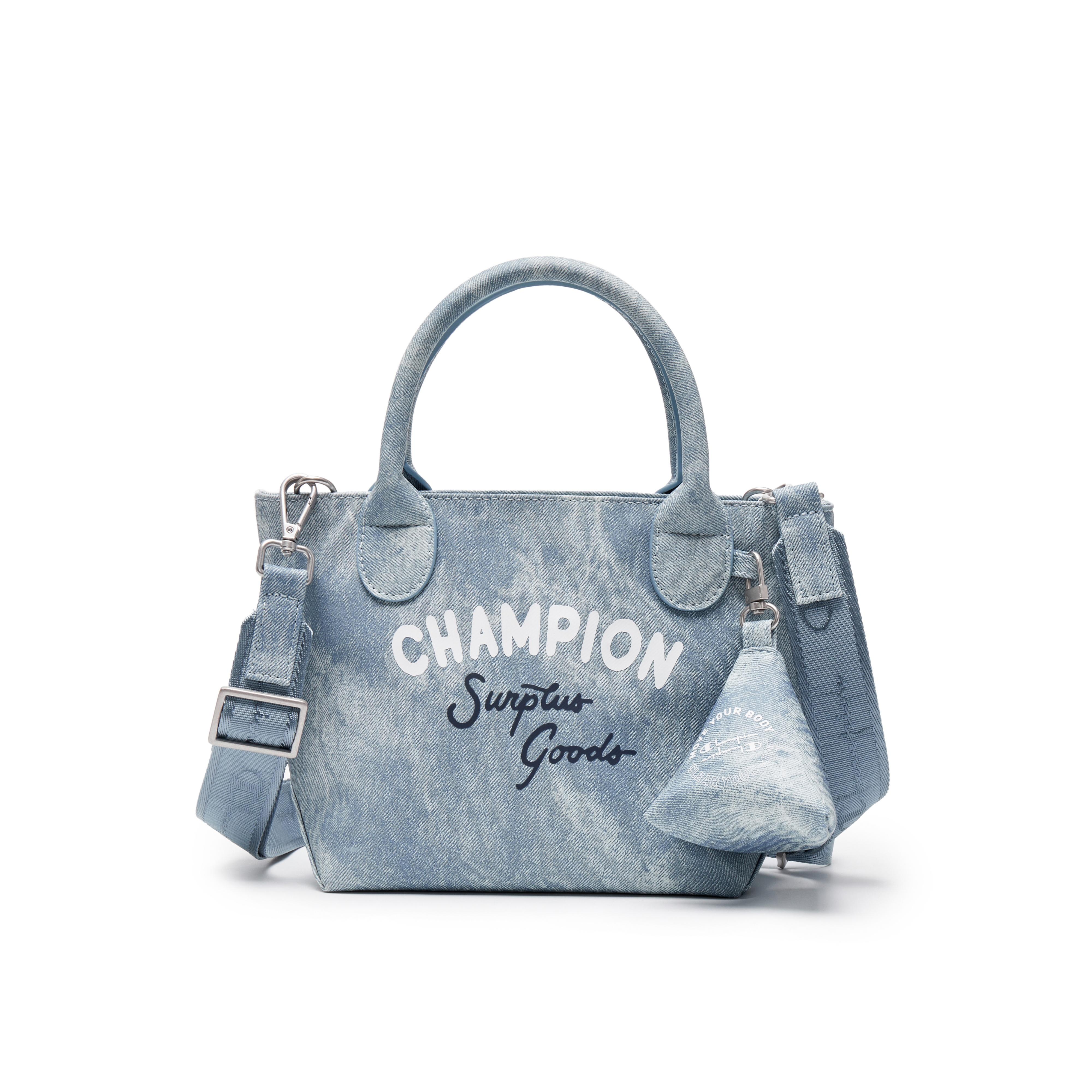 

Champion Pudding Bag Fun Logo Detachable Headphone Tote Bag Fabric Backpack Handbag Medium Unisex Tote Bag U5AACPU43 Champion Black