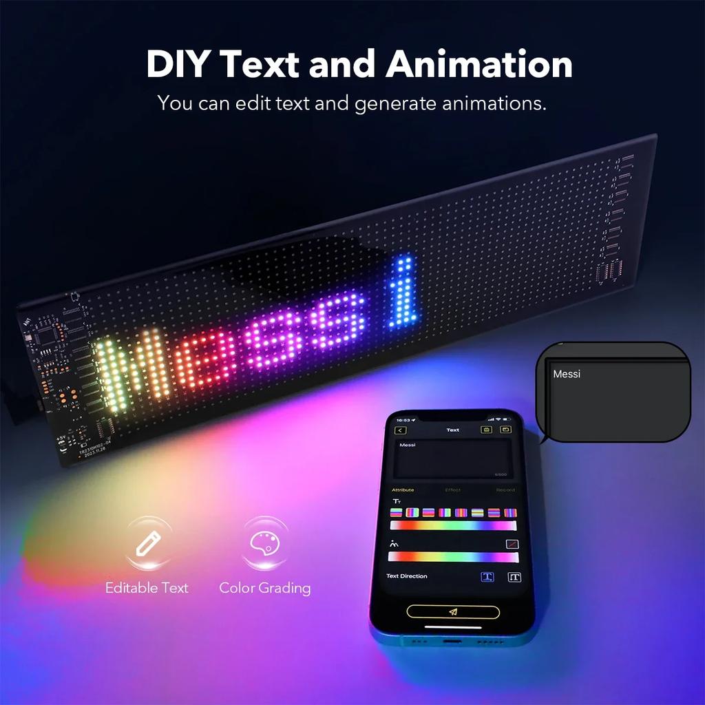 Dekorace auta nákladního vozu Ďábelské oči LED Pixel Digitální Měkký Panel Reklamní Znamení Rolovací Displej USB 5V Ovládání Aplikací DIY Vzor Obrázku