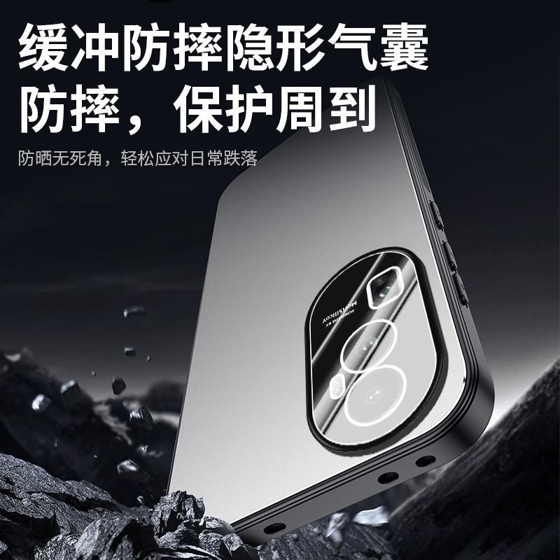 Applicable to OPPOReno11 mobile phone case Pro + new aluminum alloy matte lens all-inclusive anti-drop  case for men
