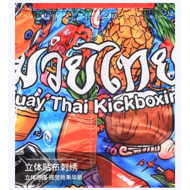 Kids Muay Thai Shorts Boxing MMA Kickboxing Training Gym Wear In Fruit