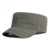 Unisex Cotton Military Cap Flat Top Hat Spring Summer Sun Protection Korean Style Army Cadet Cap Casual Peaked Hat with Star Rivets