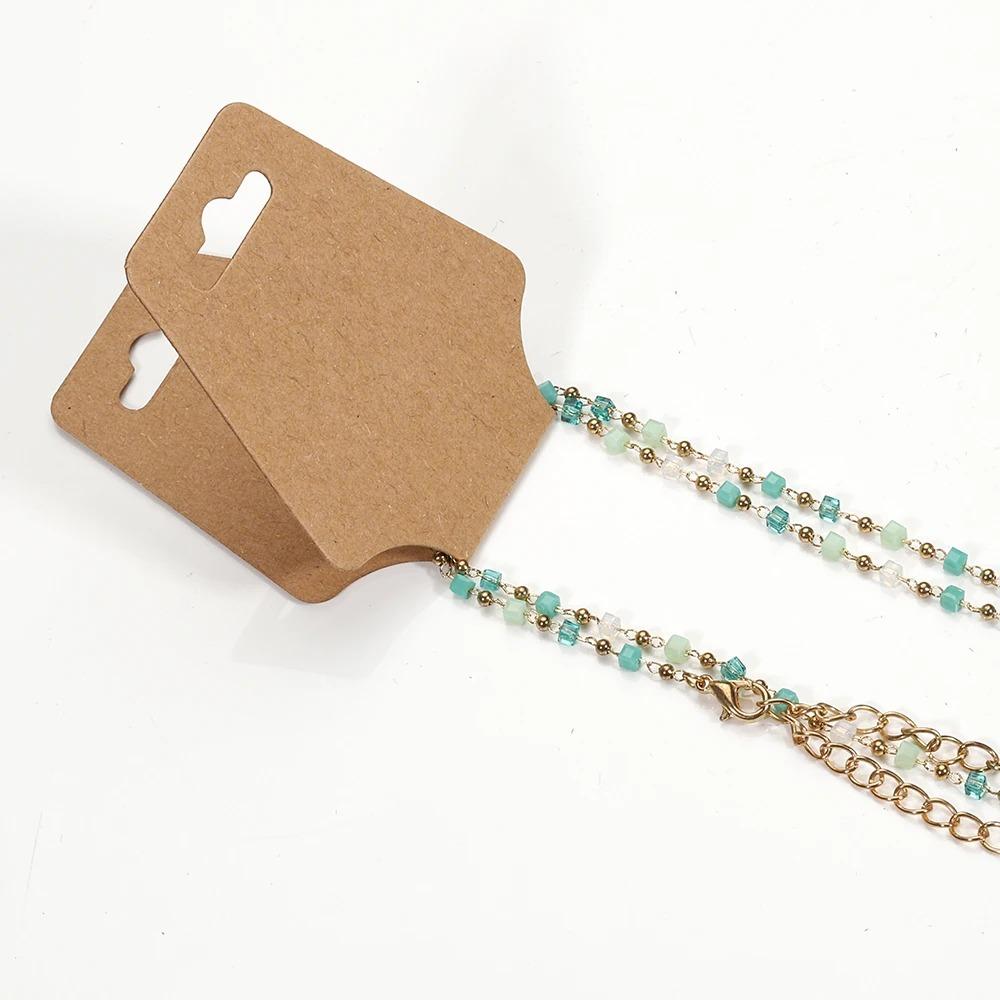 100pcs Foldable Jewelry Display Card Kraft Paper Jewelry Packaging Card  Jewelry Sale
