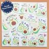 Navy Peony Funny Avocado Fruit Sticker Set Perfect Fit Square and Vertical Stickers for Planners Large Round Stickers for Laptops and Water Bottles