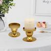 2 Pcs Durable Geometric Candlestick Lightweight Metal Candle Cup Nordic Candle Holder Wedding Party