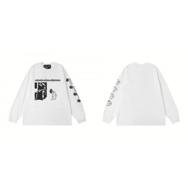 Washed Vintage Distressed Cotton Long Sleeve Tee Oversized Streetwear Style Men Casual Daily Wear