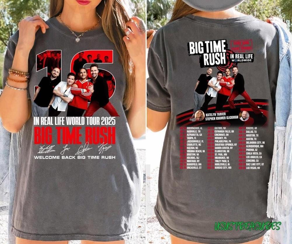 

Big Time Rush In Real Life Worldwide Tour TwoSided T shirt Charcoal tee NH22109 Unisex T-Shirt XXXXL