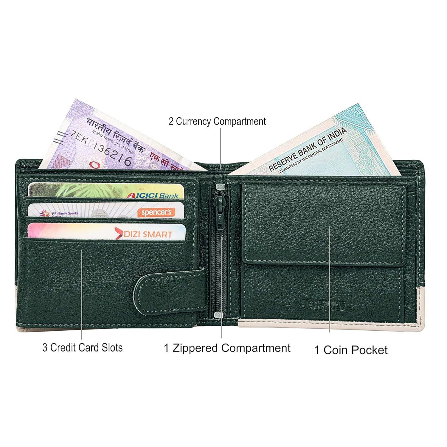 Мужской кожаный кошелек цвета Seattle Green/Sand — фото 6