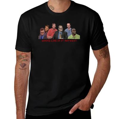 Whose Line Is It Anyway Cast! T-Shirt Cotton Tshirt 100% Man T Shirt Cotton High Quality Anime T Shirts Oversize T-Shirt